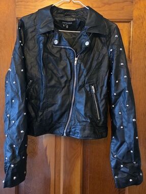 New Look Studded Faux Leather Moto Jacket - Size M​edium